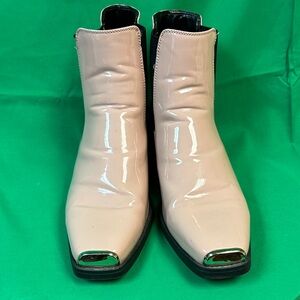 ASOS Elegant Cream Ankle Boots with Silver Accents